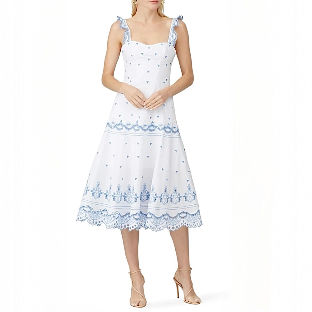 Jonathan‎ Simkhai Eyelet Embroidered A-Line Midi Dress